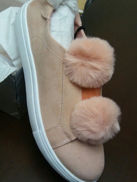 Slip on sneakers with pom poms - Picture 2 of 4